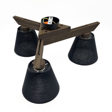 Brilagi - LED Плафониера ANTHONY 3xE14/40W/230V дъб орех/черен