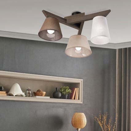 Brilagi - LED Плафониера ANTHONY 3xE14/40W/230V дъб орех