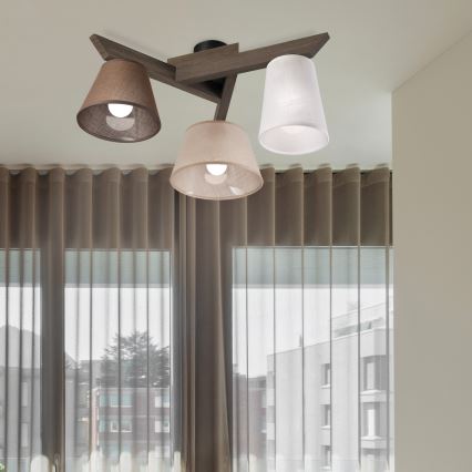 Brilagi - LED Плафониера ANTHONY 3xE14/40W/230V дъб орех