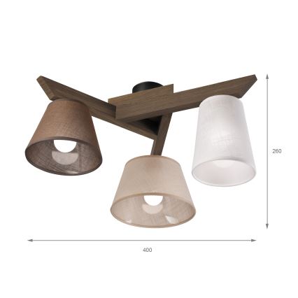 Brilagi - LED Плафониера ANTHONY 3xE14/40W/230V дъб орех