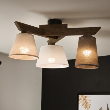 Brilagi - LED Плафониера ANTHONY 3xE14/40W/230V дъб орех