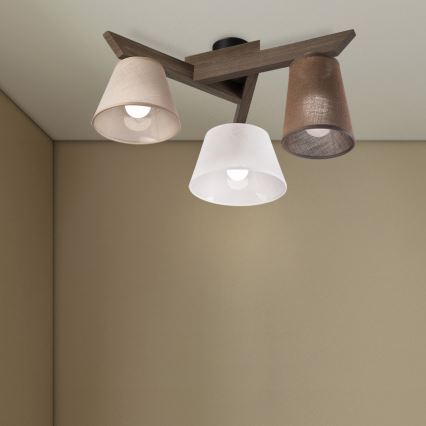 Brilagi - LED Плафониера ANTHONY 3xE14/40W/230V дъб орех