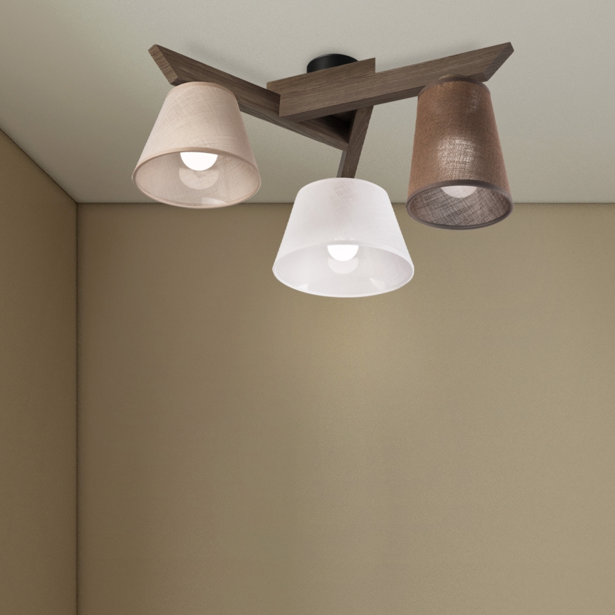 Brilagi - LED Плафониера ANTHONY 3xE14/40W/230V дъб орех