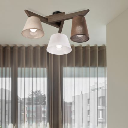 Brilagi - LED Плафониера ANTHONY 3xE14/40W/230V дъб орех