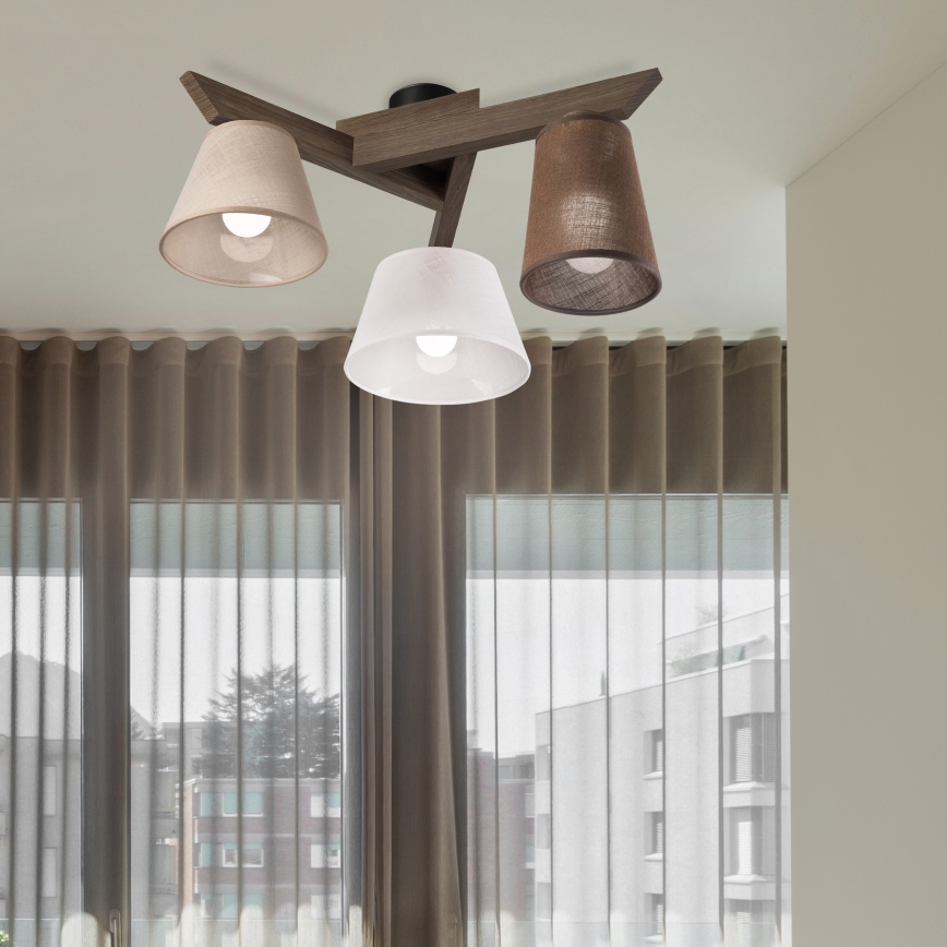 Brilagi - LED Плафониера ANTHONY 3xE14/40W/230V дъб орех