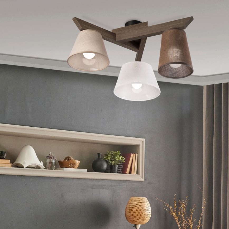 Brilagi - LED Плафониера ANTHONY 3xE14/40W/230V дъб орех