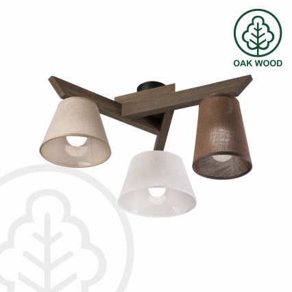 Brilagi - LED Плафониера ANTHONY 3xE14/40W/230V дъб орех