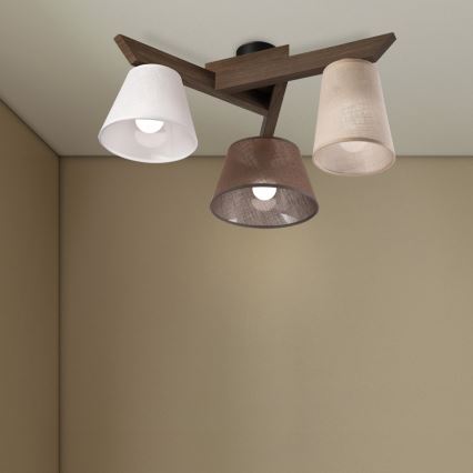 Brilagi - LED Плафониера ANTHONY 3xE14/40W/230V дъб орех