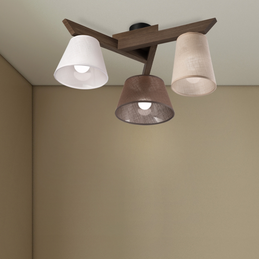 Brilagi - LED Плафониера ANTHONY 3xE14/40W/230V дъб орех