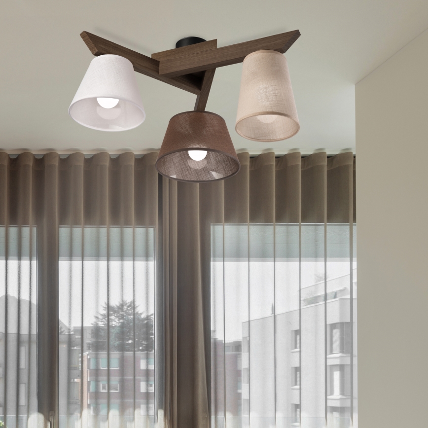 Brilagi - LED Плафониера ANTHONY 3xE14/40W/230V дъб орех