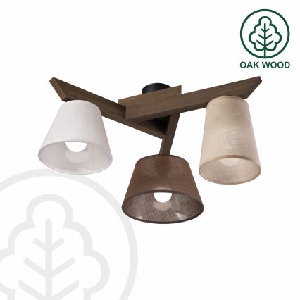 Brilagi - LED Плафониера ANTHONY 3xE14/40W/230V дъб орех