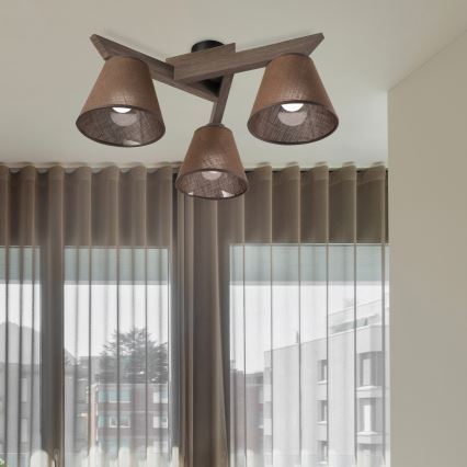 Brilagi - LED Плафониера ANTHONY 3xE14/40W/230V дъб орех/кафяво