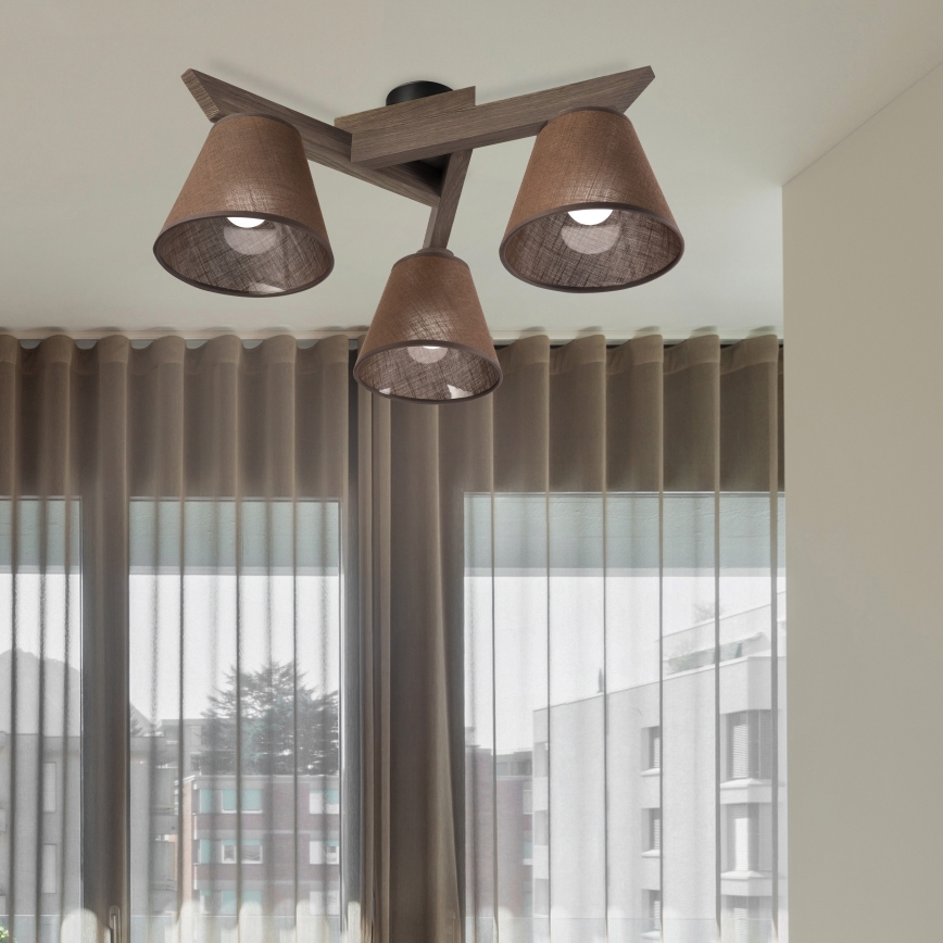 Brilagi - LED Плафониера ANTHONY 3xE14/40W/230V дъб орех/кафяво