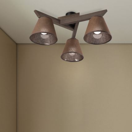 Brilagi - LED Плафониера ANTHONY 3xE14/40W/230V дъб орех/кафяво