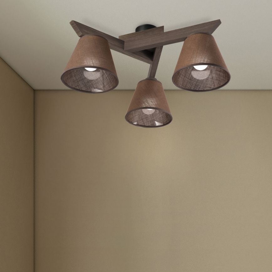 Brilagi - LED Плафониера ANTHONY 3xE14/40W/230V дъб орех/кафяво