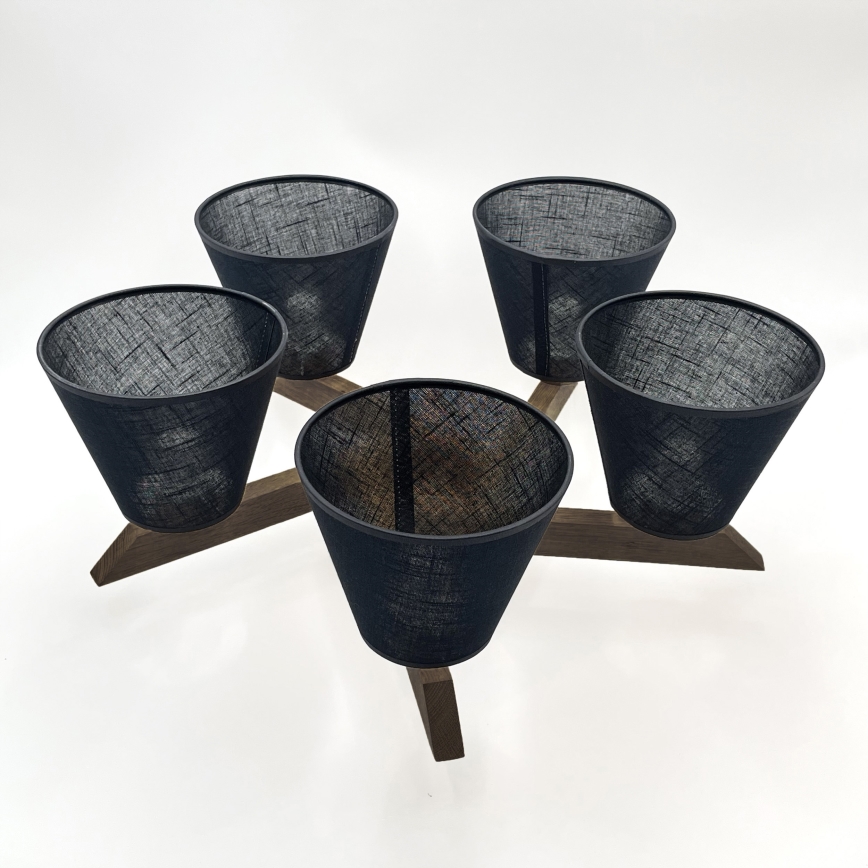 Brilagi - LED Плафониера ANTHONY 5xE14/40W/230V дъб орех/черен