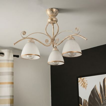 Brilagi - LED плафониера ANTICO 3xE27/60W/230V 3000K бяла патина