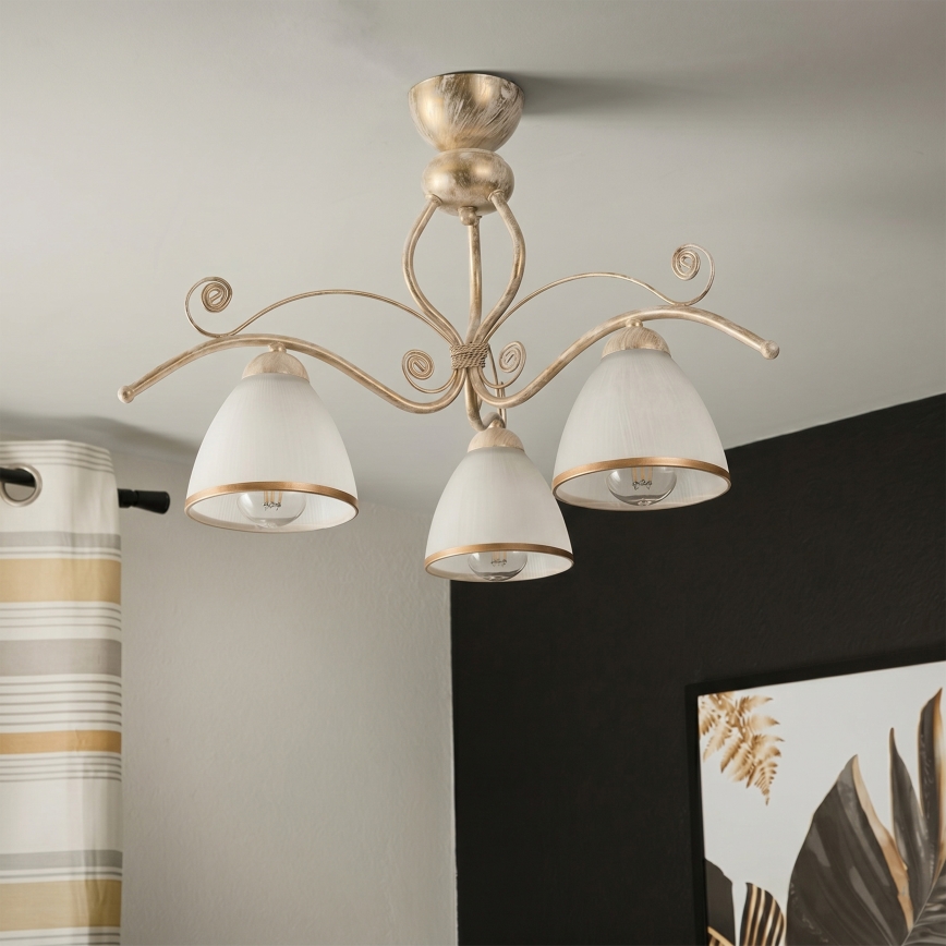 Brilagi - LED плафониера ANTICO 3xE27/60W/230V 3000K бяла патина