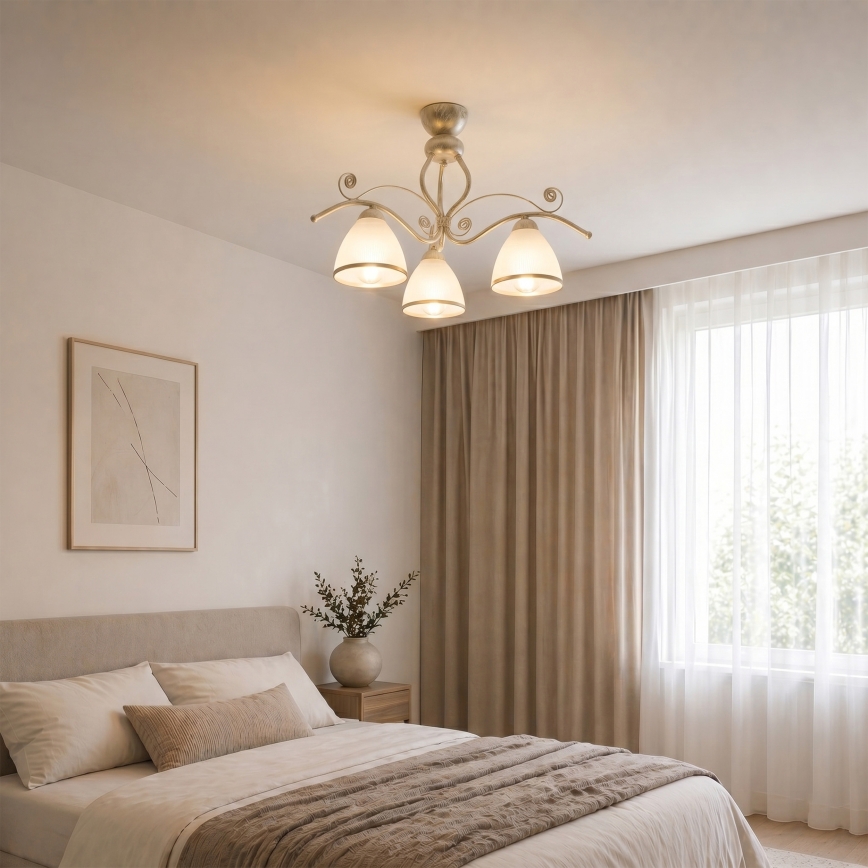 Brilagi - LED плафониера ANTICO 3xE27/60W/230V 3000K бяла патина