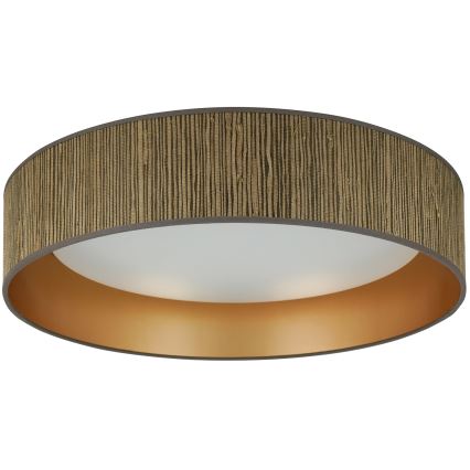Brilagi - LED Плафониера BOSTON ROLLER LED/24W/230V Ø 45 см слама кафяв/златист
