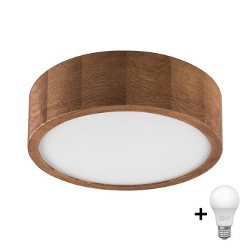 Brilagi - LED Плафониера CARVALHO 1xE27/60W/230V дъб череша Ø 27 см