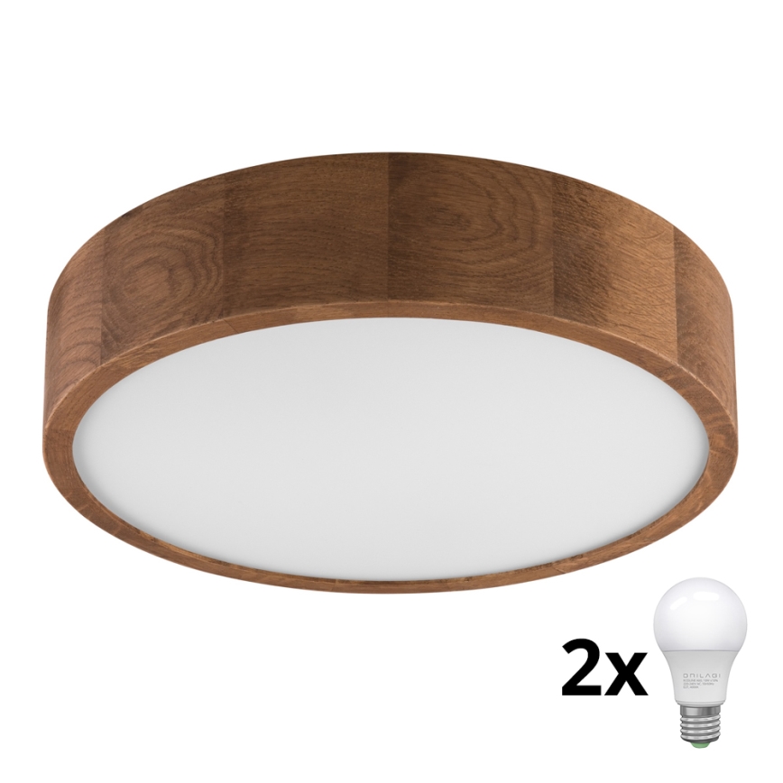 Brilagi - LED Плафониера CARVALHO 2xE27/60W/230V дъб череша Ø 37 см