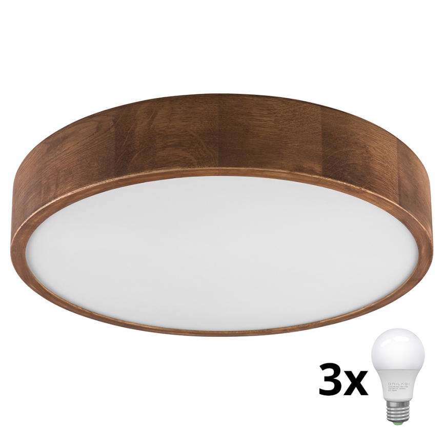 Brilagi - LED Плафониера CARVALHO 3xE27/60W/230V дъб череша Ø 47 см
