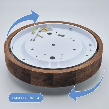 Brilagi - LED Плафониера CARVALHO SLIM 1xE27/60W/230V дъб череша Ø 27 см