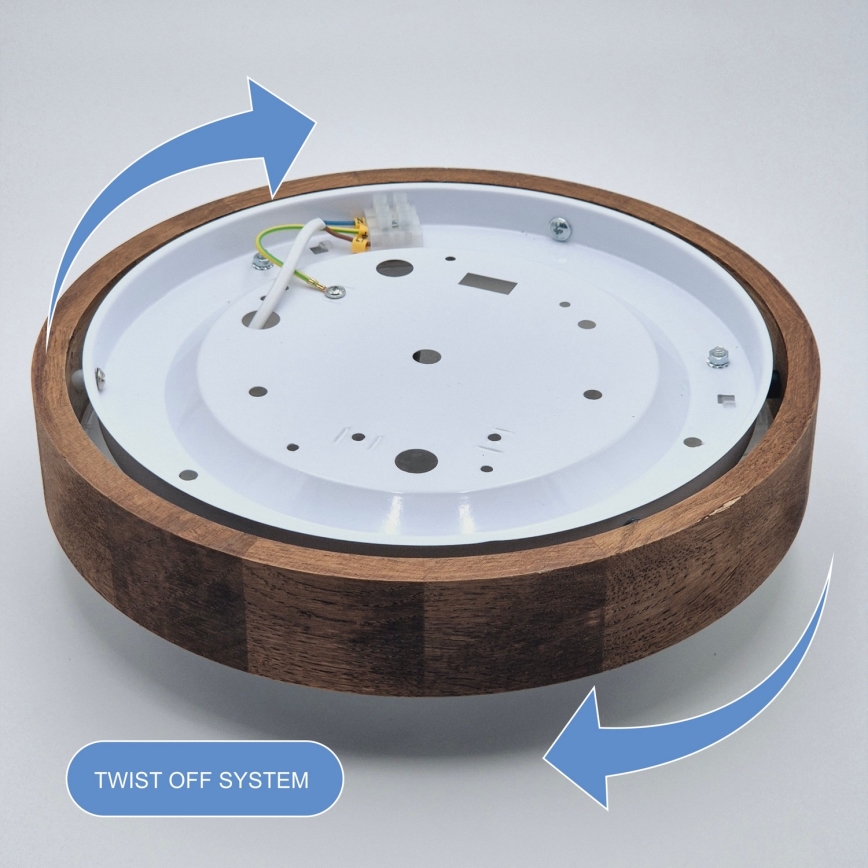 Brilagi - LED Плафониера CARVALHO SLIM 1xE27/60W/230V дъб череша Ø 27 см