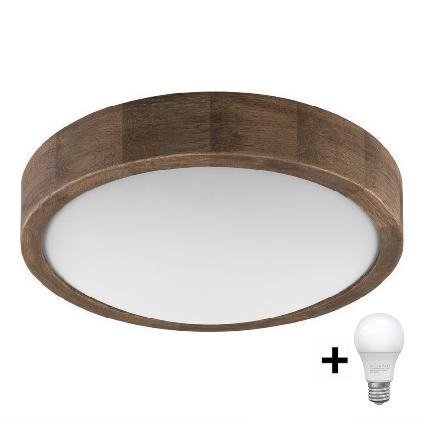 Brilagi - LED Плафониера CARVALHO SLIM 1xE27/60W/230V дъб Ø 27 см