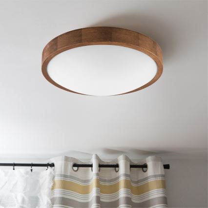 Brilagi - LED Плафониера CARVALHO SLIM 2xE27/60W/230V дъб череша Ø 37 см