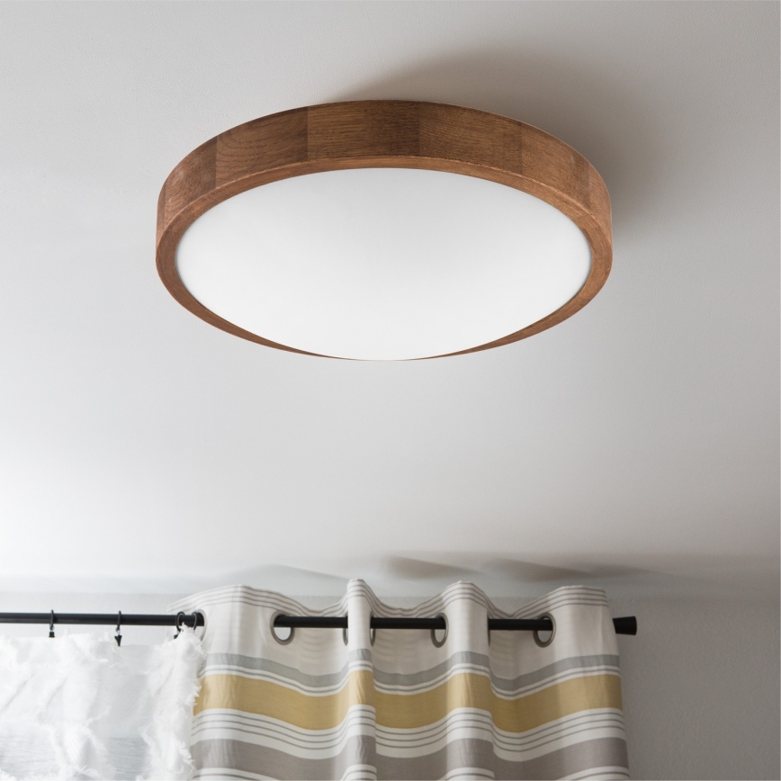 Brilagi - LED Плафониера CARVALHO SLIM 2xE27/60W/230V дъб череша Ø 37 см