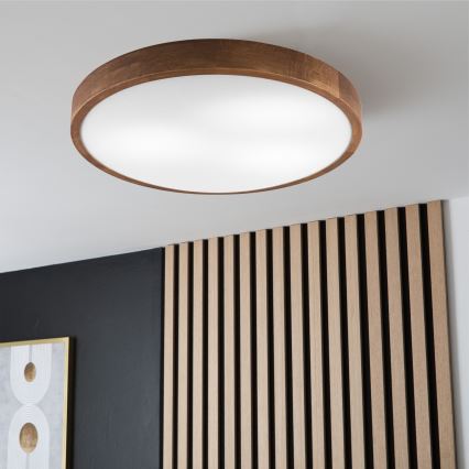 Brilagi - LED Плафониера CARVALHO SLIM 3xE27/60W/230V дъб череша Ø 47 см