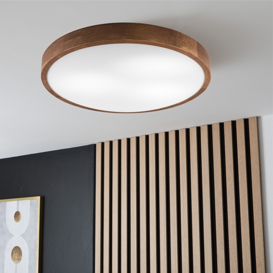 Brilagi - LED Плафониера CARVALHO SLIM 3xE27/60W/230V дъб череша Ø 47 см