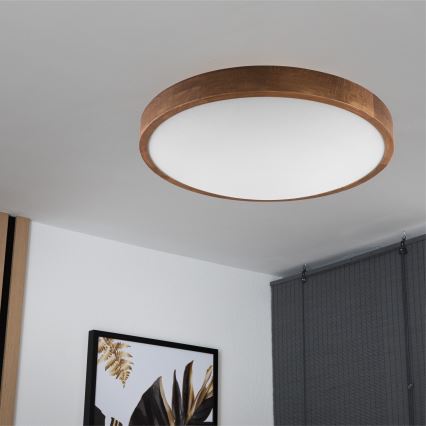 Brilagi - LED Плафониера CARVALHO SLIM 3xE27/60W/230V дъб череша Ø 47 см