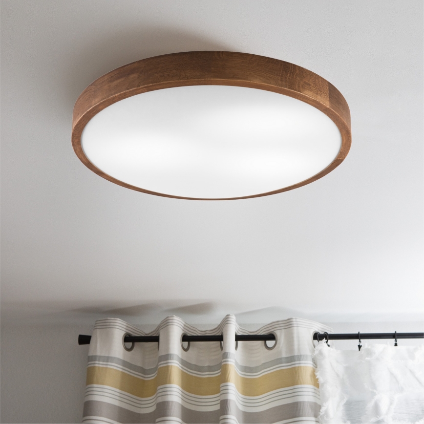 Brilagi - LED Плафониера CARVALHO SLIM 3xE27/60W/230V дъб череша Ø 47 см