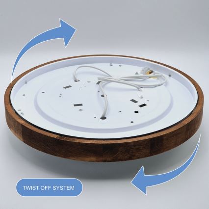 Brilagi - LED Плафониера CARVALHO SLIM 3xE27/60W/230V дъб череша Ø 47 см