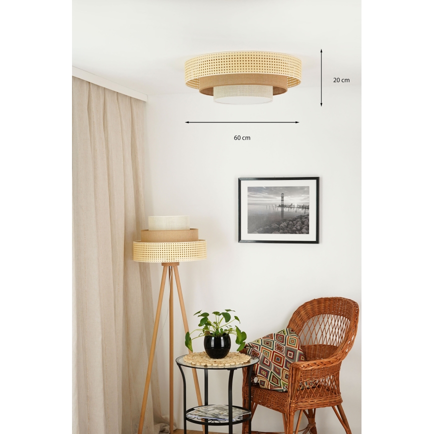 Brilagi - LED Плафониера CEDAR LUNETA LED/26W/230V бежов/кафяв/кремав