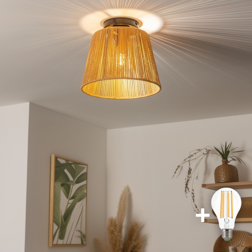 Brilagi - LED плафониера CERIA BOHO 1xE27/40W/230V Ø 28 см кафява