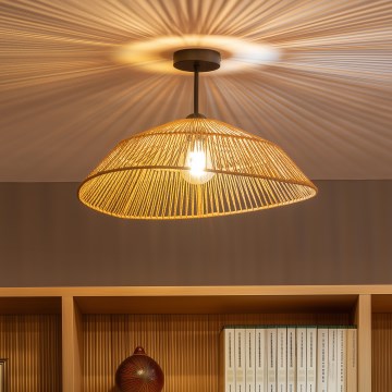 Brilagi - LED плафониера CERIA BOHO 1xE27/60W/230V Ø 50 см черна/кафява