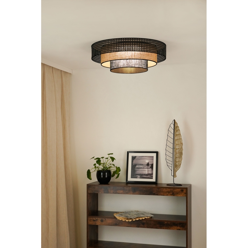 Brilagi - LED Плафониера DAKOTA LUNETA LED/12W/230V Ø 60 см 3000K/4000K/6400K черен/бежов