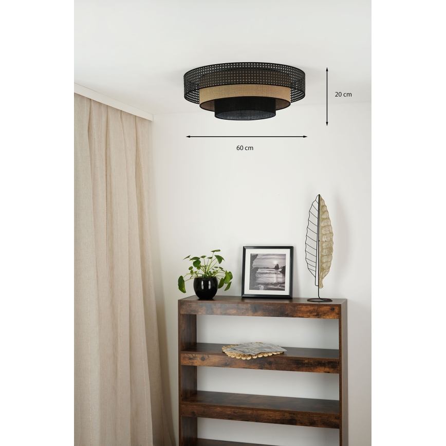 Brilagi - LED Плафониера DAKOTA LUNETA LED/12W/230V Ø 60 см 3000K/4000K/6400K черен/бежов