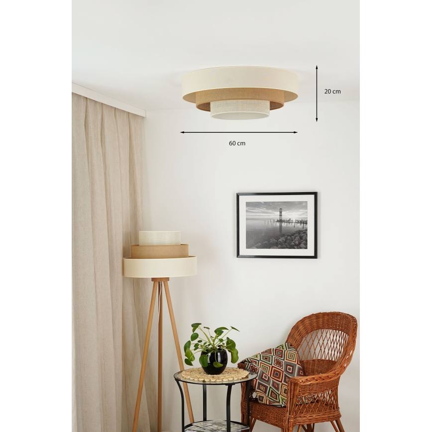 Brilagi - LED Плафониера DENVER LUNETA LED/12W/230V Ø 60 см 3000K/4000K/6400K бежов/кремав