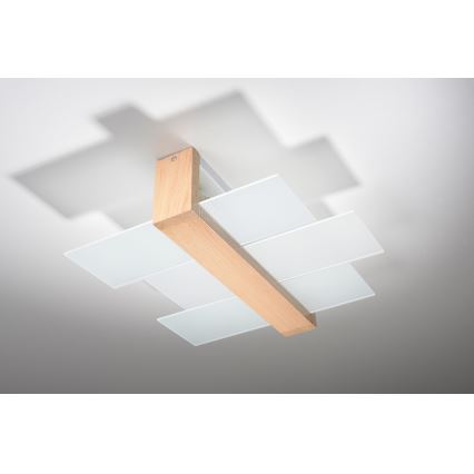 Brilagi -  LED Плафониера HERA 2xE27/7,5W/230V дърво