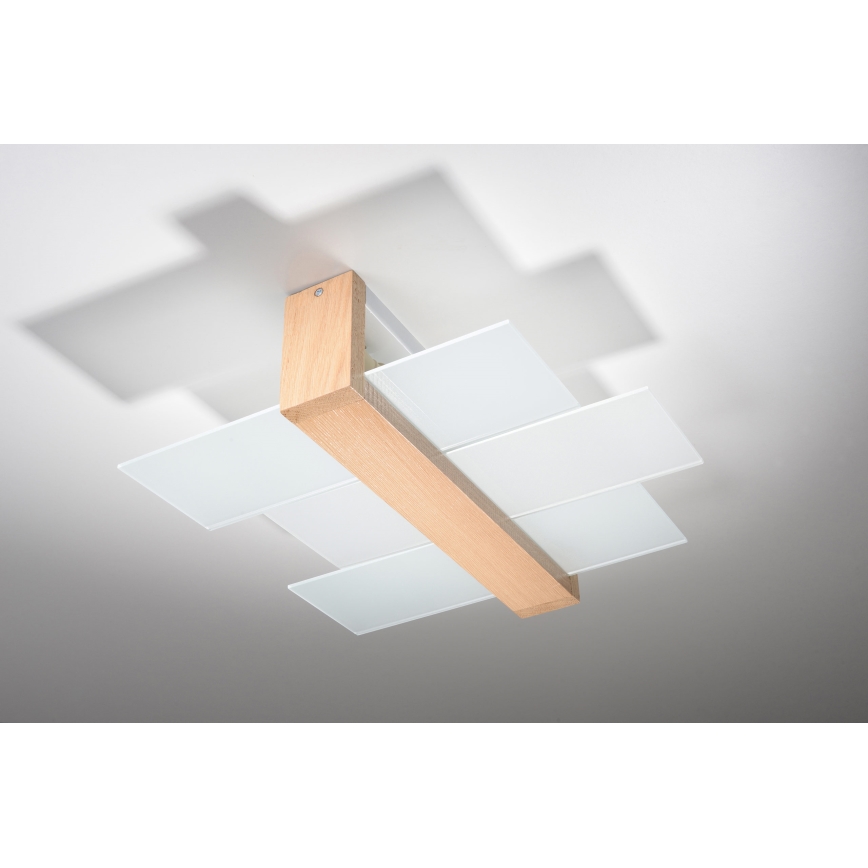 Brilagi -  LED Плафониера HERA 2xE27/7,5W/230V дърво