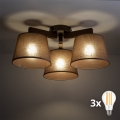 BRILAGI - LED плафониера LATTE 3xE27/15W/230V бор/кафяв