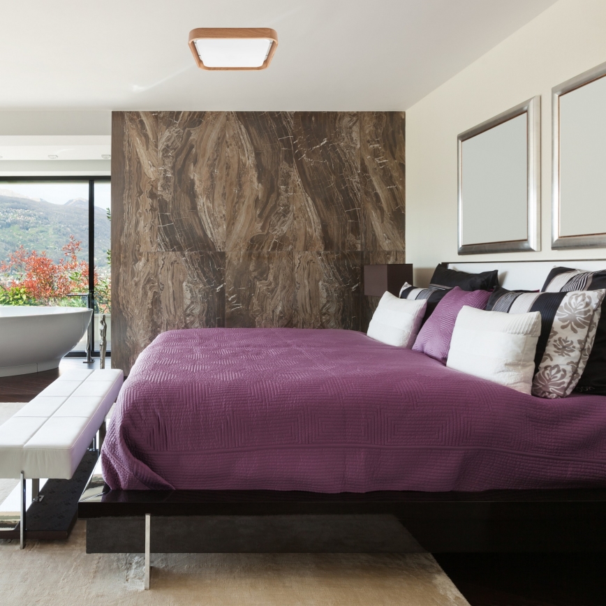 Brilagi - LED Димируем плафон MANAROLA CUBIC LED/24W/230V 3000-6500K дъб + дистанционно управление
