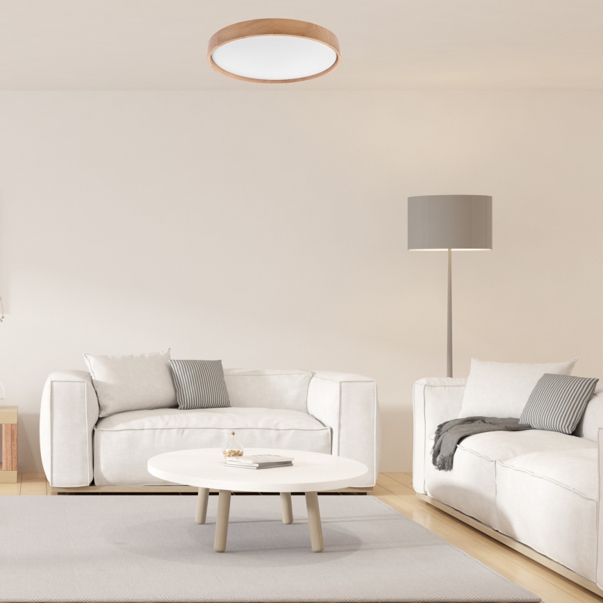 Brilagi - LED Димируем плафон MANAROLA SMART LED/36W/230V 2700-6500K дъб Ø 51 см Wi-Fi + дистанционно управление Tuya