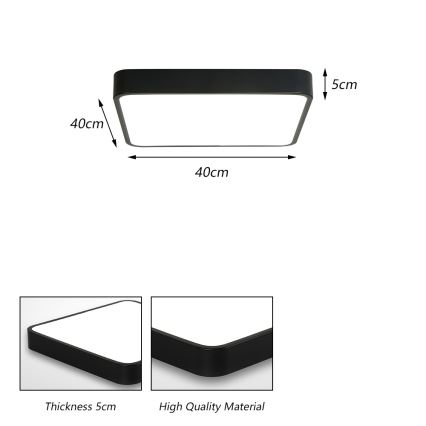 Brilagi - LED Плафониера POOL LED/36W/230V 3000/4500/6000K 40x40 см черен