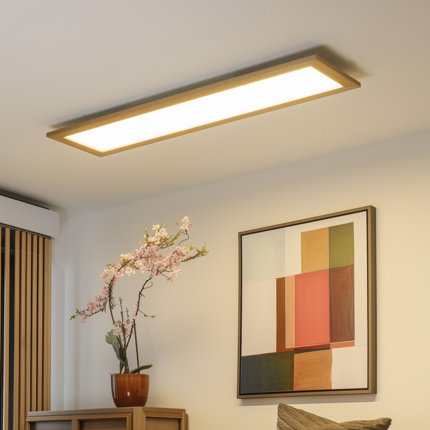 Brilagi - LED Плафониера SLIMFRAME WOOD LED/58W/230V 124x34 см кафяв